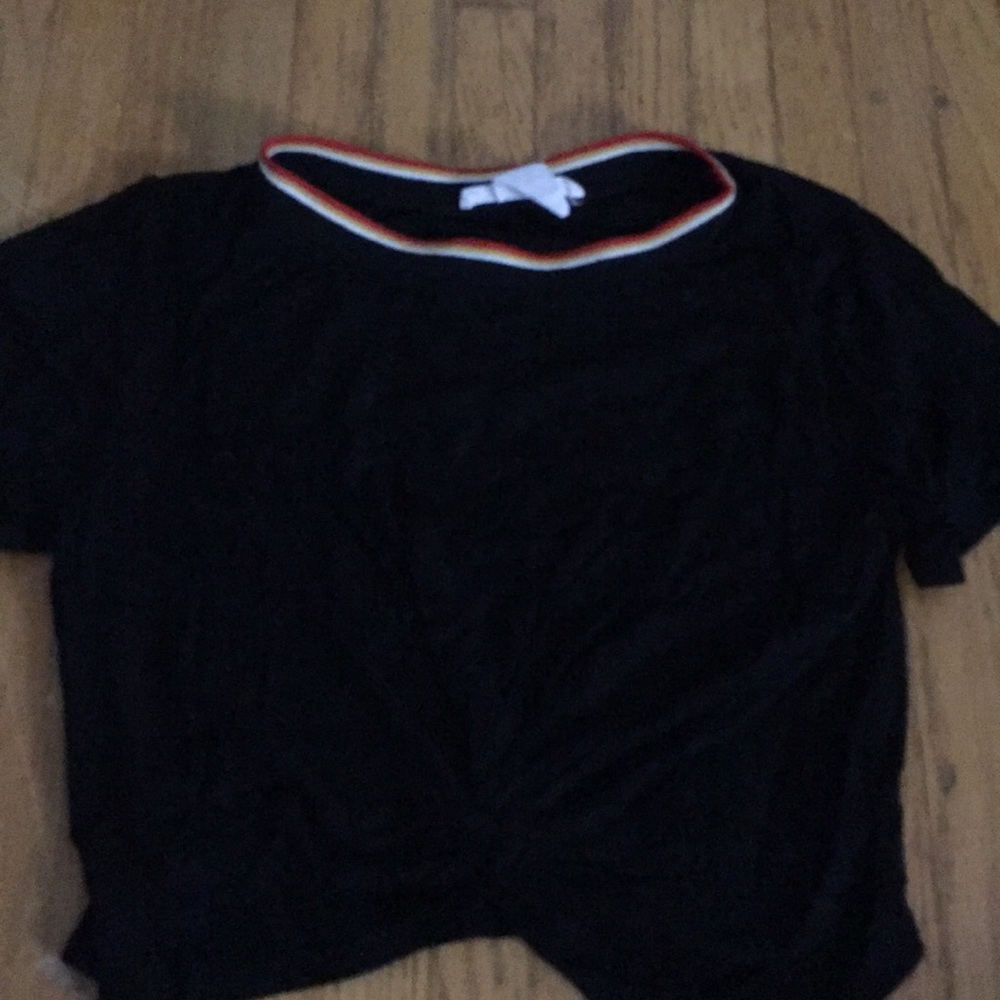 A black twisted t-shirt